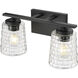 Saben 2 Light 15 inch Matte Black Vanity Light Wall Light